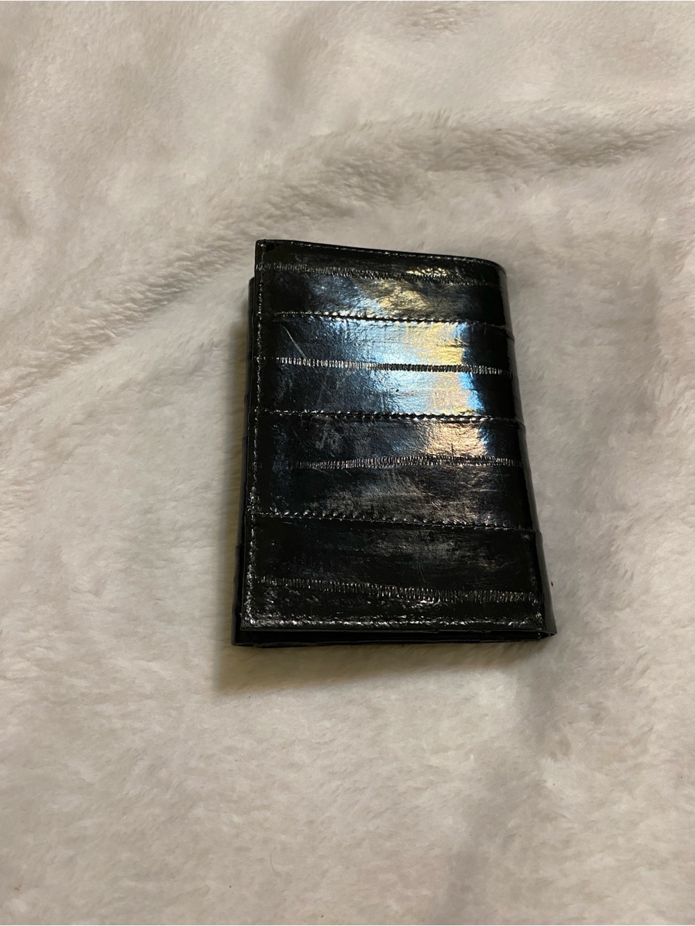 Glossy Black Patent Leather Card Sleeve